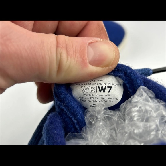 All Birds WR Sam's Club Wool Runners Blue Lace-Up Athletic Shoes Women's US 7 - Picture 7 of 12